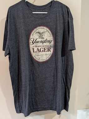 Yuengling Men’s Dark Gray Traditional Lager Logo Tee XL Soft - New Without Tags